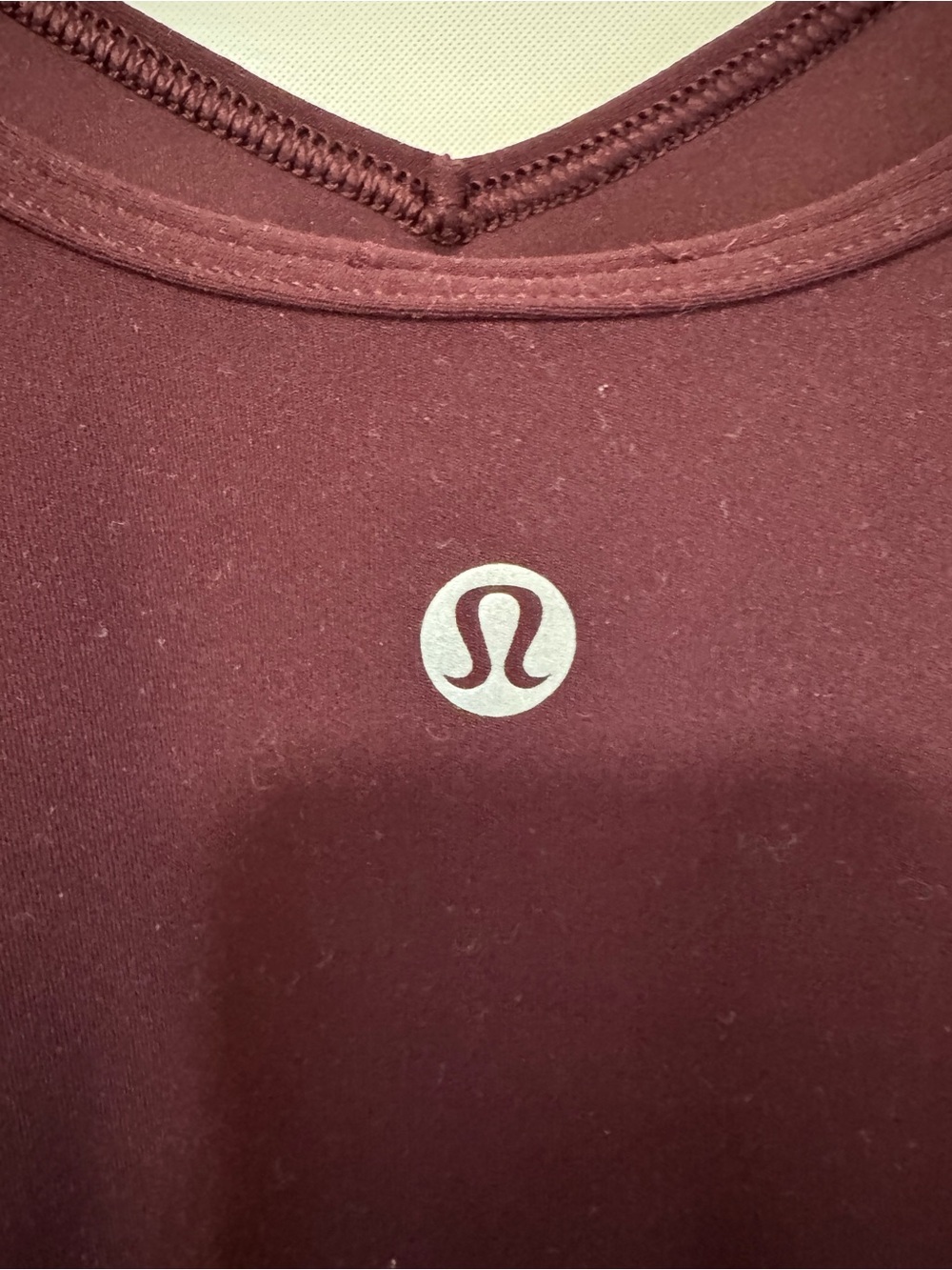 NWOT Lululemon align cropped tshirt vneck burgundy red maroon size 12 top L - Picture 5 of 6